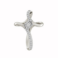 Thumbnail for LADIES PENDANT 1/10 CT ROUND DIAMOND 10K WHITE GOLD