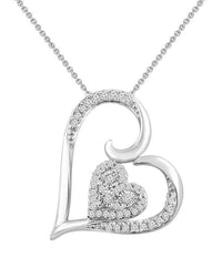 Thumbnail for LADIES PENDANT 1/6 CT ROUND DIAMOND 10K WHITE GOLD