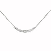 Thumbnail for LADIES NECKLACE 1/10 CT ROUND DIAMOND 10K WHITE GOLD