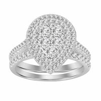 Thumbnail for LADIES BRIDAL RING SET 3/4 CT ROUND DIAMOND 10K WHITE GOLD