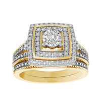Thumbnail for LADIES BRIDAL RING SET 1/3 CT ROUND DIAMOND 10K YELLOW GOLD