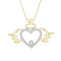 Thumbnail for LADIES PENDANT 1/10 CT ROUND DIAMOND 10K YELLOW GOLD