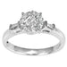 LADIES RING 1/3 CT ROUND/BAGUETTE/PRINCESS DIAMOND 14K WHITE GOLD