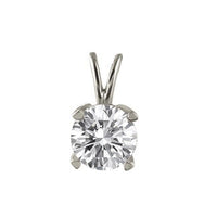 Thumbnail for LADIES SOLITAIR PENDANT 3/4 CT ROUND DIAMOND 14K WHITE GOLD