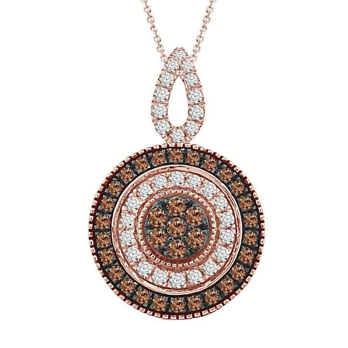 LADIES PENDANT 3/4 CT ROUND DIAMOND 14K ROSE GOLD