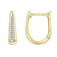 Thumbnail for LADIES HOOPS 1/6 CT BAGUETTE DIAMOND 10K YELLOW GOLD