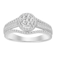 Thumbnail for LADIES RING 1/2 CT ROUND/BAGUETTE DIAMOND 10K WHITE GOLD