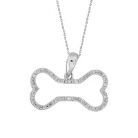 Thumbnail for LADIES PENDANT WITH CHAIN 1/10 CT ROUND DIAMOND 10K WHITE GOLD