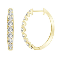 Thumbnail for LADIES HOOPS 1/2 CT ROUND DIAMOND 10K YELLOW GOLD
