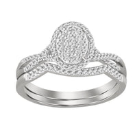Thumbnail for LADIES BRIDAL RING SET 1/4 CT ROUND DIAMOND 10K WHITE GOLD