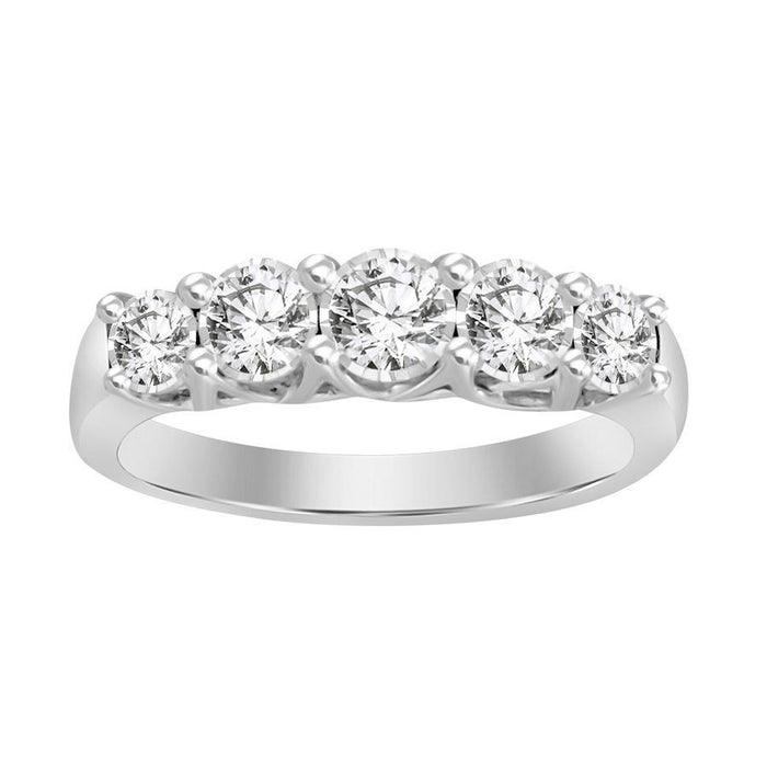 LADIES RING 1/2 CT ROUND DIAMOND 10K WHITE GOLD