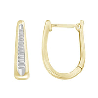 Thumbnail for LADIES HOOPS 1/4 CT BAGUETTE DIAMOND 10K YELLOW GOLD