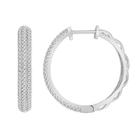 Thumbnail for LADIES HOOPS 1/2 CT ROUND DIAMOND 10K WHITE GOLD