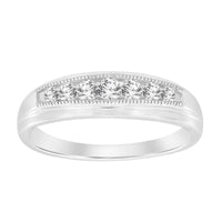 Thumbnail for MEN'S RING 1/4 CT ROUND DIAMOND 10K WHITE GOLD