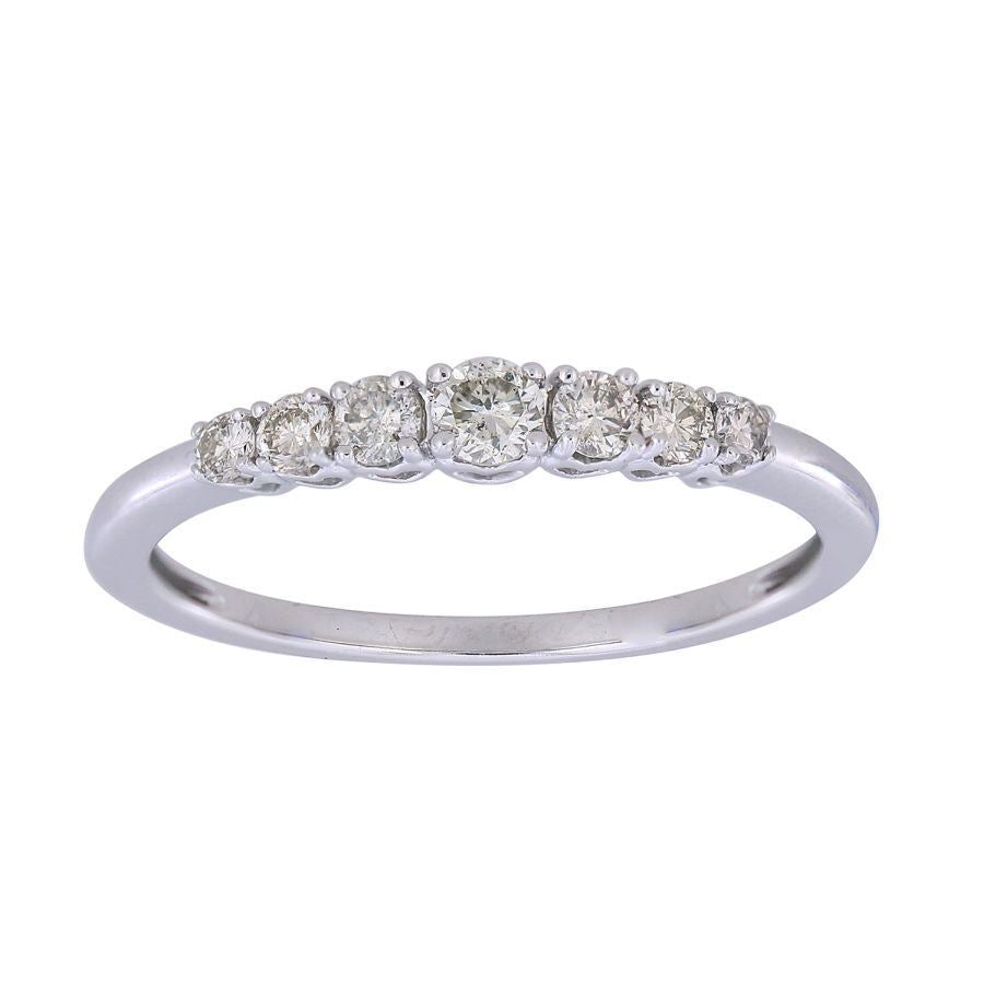 LADIES BAND 1/4 CT ROUND DIAMOND 10K WHITE GOLD