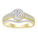 LADIES RING 1/2 CT ROUND/BAGUETTE DIAMOND 10K YELLOW GOLD