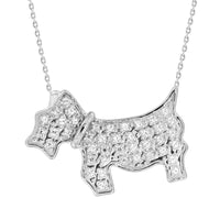 Thumbnail for LADIES PENDANT WITH CHAIN 1/10 CT ROUND DIAMOND 10K WHITE GOLD