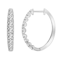 Thumbnail for LADIES HOOPS 1/2 CT ROUND DIAMOND 10K WHITE GOLD