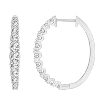 Thumbnail for LADIES HOOPS 3/4 CT ROUND DIAMOND 10K WHITE GOLD
