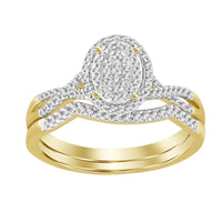 Thumbnail for LADIES BRIDAL RING SET 1/4 CT ROUND DIAMOND 10K YELLOW GOLD