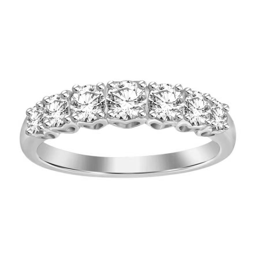 LADIES BAND 1 CT ROUND DIAMOND 10K WHITE GOLD