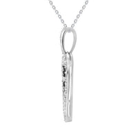 Thumbnail for LADIES HEART PENDANT 1 CT WHITE/BLACK ROUND DIAMOND 14K WHITE GOLD