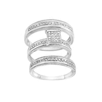 Thumbnail for LADIES TRIO SET 1/4 CT ROUND DIAMOND SILVER