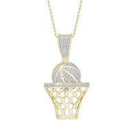 Thumbnail for MEN'S CHARM 1/5 CT ROUND DIAMOND 10K YELLOW GOLD