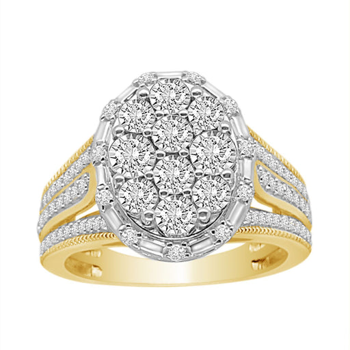 LADIES RING 3/4 CT ROUND DIAMOND 10K YELLOW GOLD