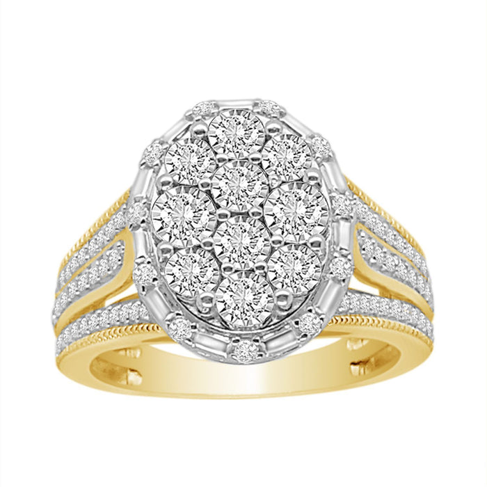 LADIES RING 3/4 CT ROUND DIAMOND 10K YELLOW GOLD