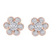 LADIES EARRINGS 1/4 CT ROUND DIAMOND 10K ROSE GOLD