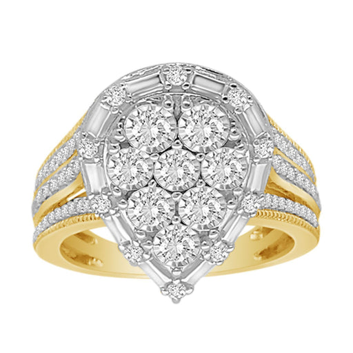 LADIES RING 3/4 CT ROUND DIAMOND 10K YELLOW GOLD