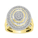 LADIES RING 1 CT ROUND/BAGUETTE DIAMOND 10K YELLOW GOLD