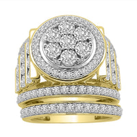 Thumbnail for LADIES BRIDAL RING SET 2 CT ROUND DIAMOND 10K YELLOW GOLD