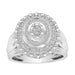 LADIES RING 1/2 CT ROUND/BAGUETTE DIAMOND 10K WHITE GOLD