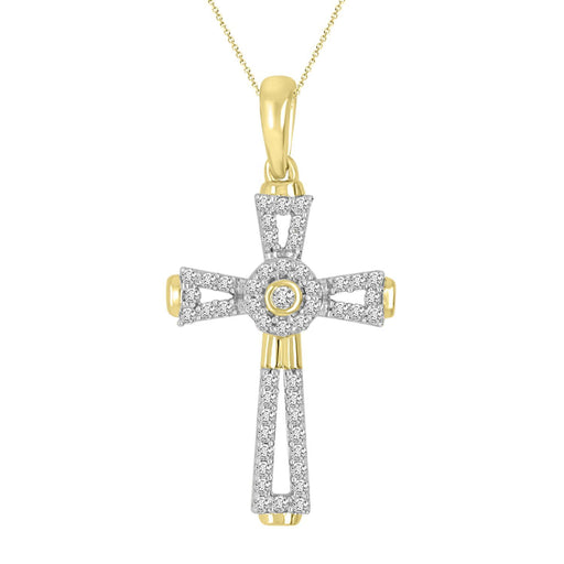 LADIES PENDANT 1/6 CT ROUND DIAMOND 10K YELLOW GOLD