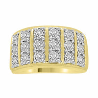 Thumbnail for MEN'S RING 1 CT ROUND DIAMOND 10K YELLOW GOLD