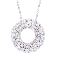 Thumbnail for LADIES PENDANT WITH CHAIN 1 CT ROUND DIAMOND 14K WHITE GOLD