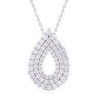 Thumbnail for LADIES PENDANT WITH CHAIN 1 CT ROUND DIAMOND 14K WHITE GOLD