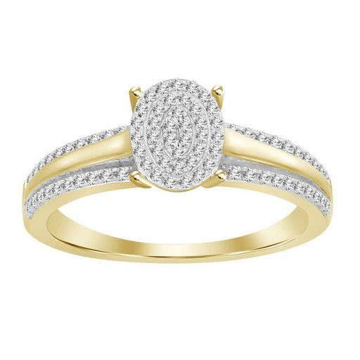 LADIES RING 1/5 CT ROUND DIAMOND 10K Yellow GOLD