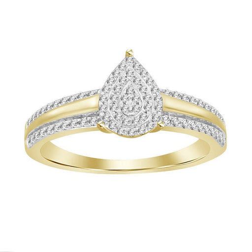 LADIES RING 1/5 CT ROUND DIAMOND 10K YELLOW GOLD