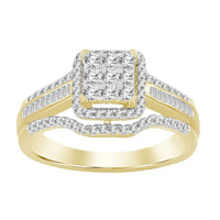 Thumbnail for LADIES RING 1/2 CT ROUND/BAGUETTE DIAMOND 10K YELLOW GOLD