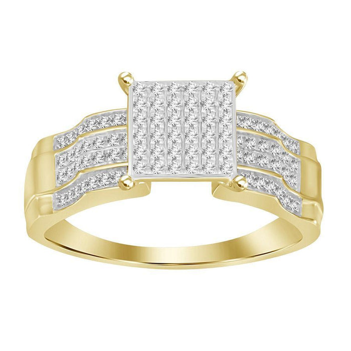 LADIES RING 1/3 CT ROUND DIAMOND 10K YELLOW GOLD