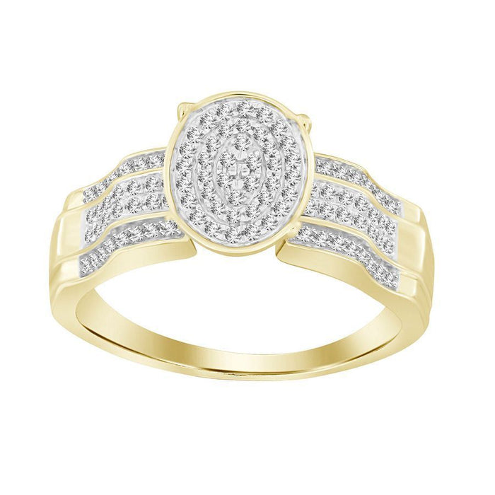 LADIES RING 1/3 CT ROUND DIAMOND 10K YELLOW GOLD