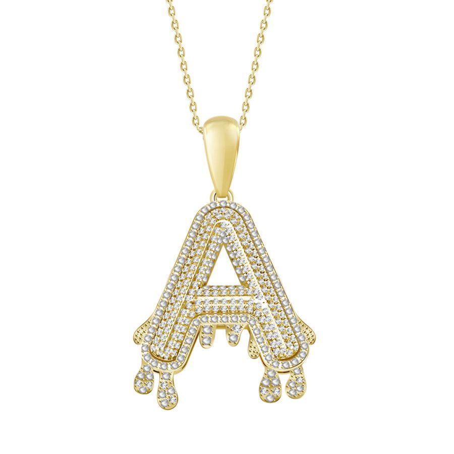 MEN'S CHARM 1/3 CT ROUND DIAMOND 10K YELLOW GOLD