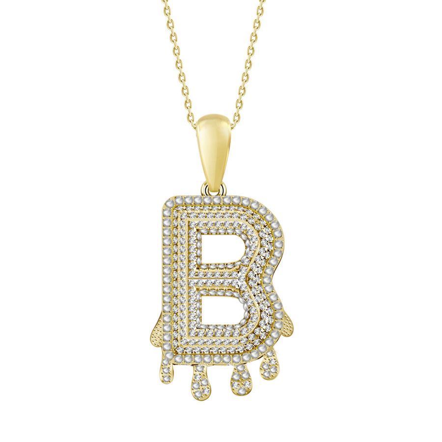 MEN'S CHARM 1/3 CT ROUND DIAMOND 10K YELLOW GOLD