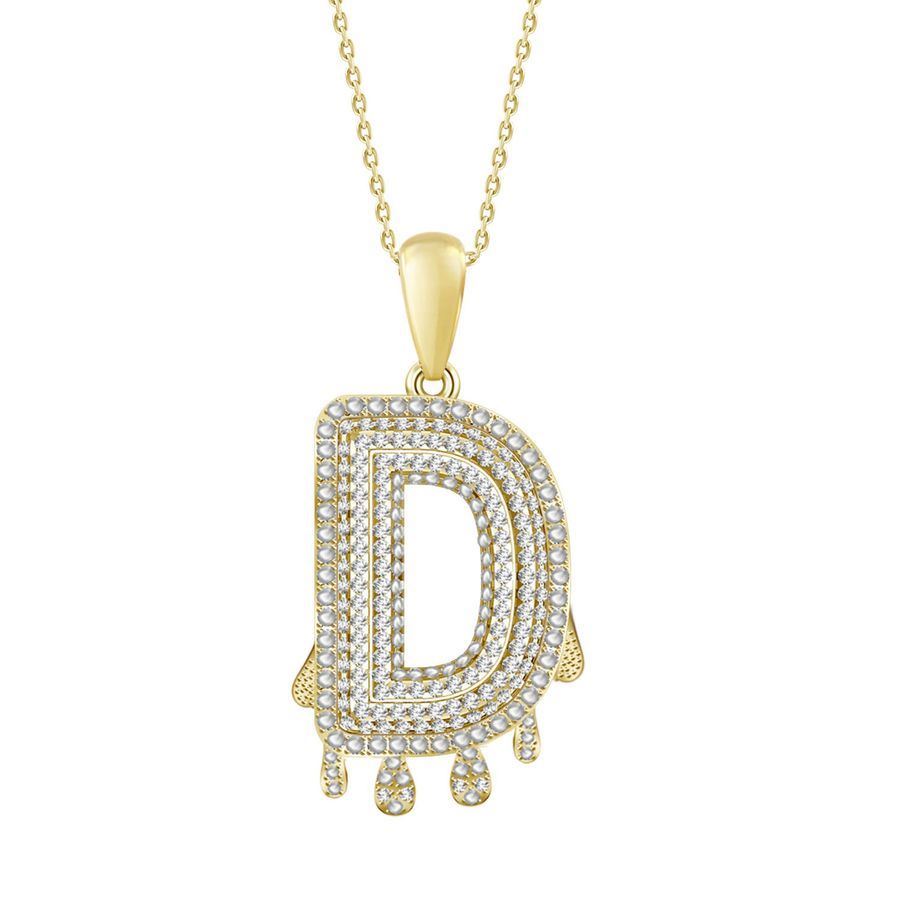 MEN'S CHARM 1/3 CT ROUND DIAMOND 10K YELLOW GOLD