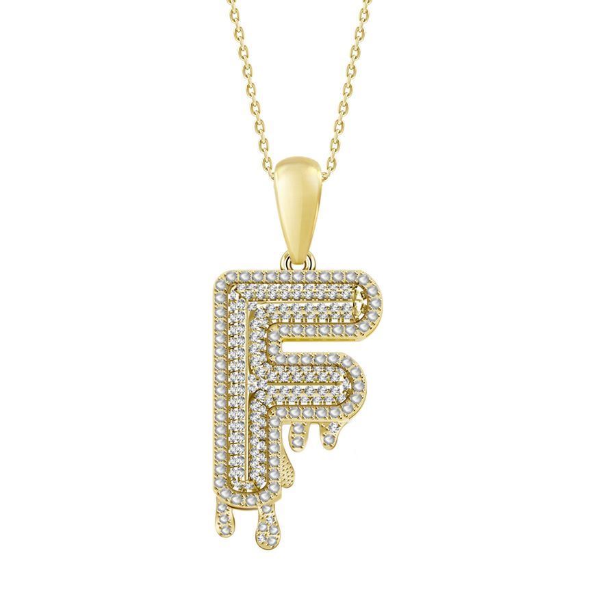 MEN'S CHARM 1/3 CT ROUND DIAMOND 10K YELLOW GOLD