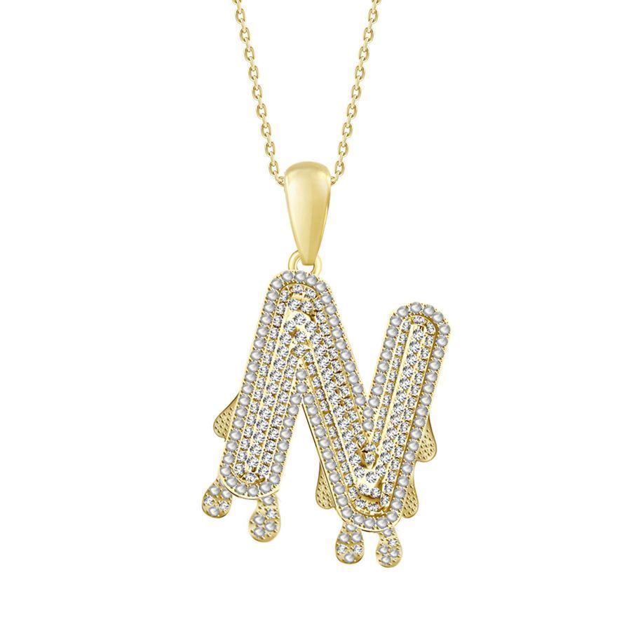 MEN'S CHARM 1/3 CT ROUND DIAMOND 10K YELLOW GOLD