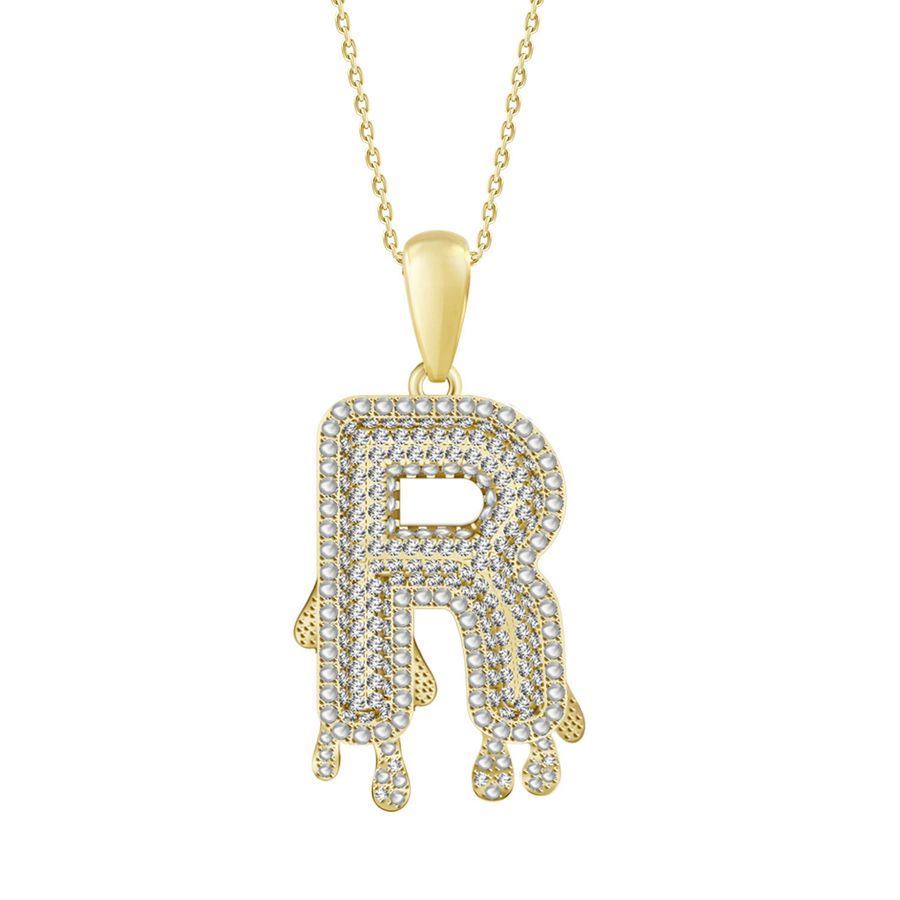 MEN'S CHARM 1/3 CT ROUND DIAMOND 10K YELLOW GOLD